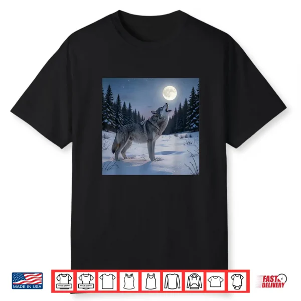 Lone Wolf Howling At The Moon Shirt