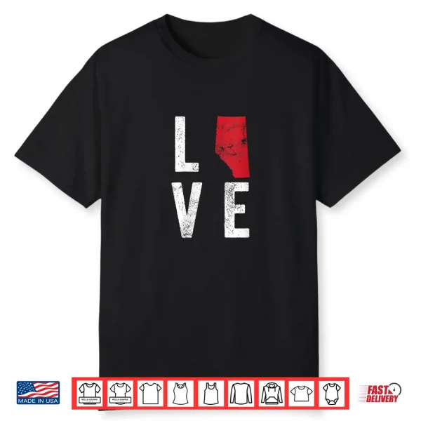 Love Alberta Map America American Independence Day Shirt