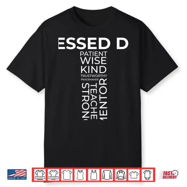 Mens Christian Blessed Dad Cross Father’S Day Shirt