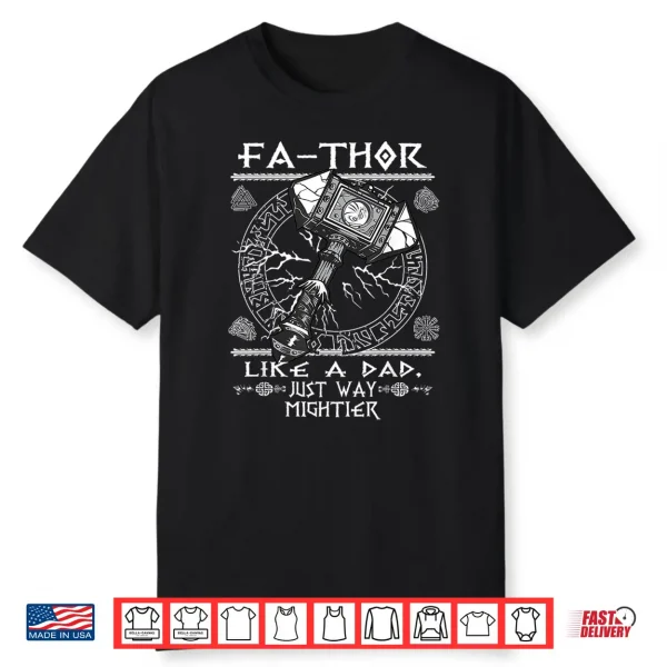 Mens Fathor Like A Dad Just Way Mightier Father’S Day Viking Shirt