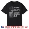 Mens Fun Grandpas With Pretty Granddaughter American Flag Guns Shirt