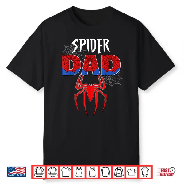 Mens Spider Dad Design Father’S Day Matching Family Birthday Shirt