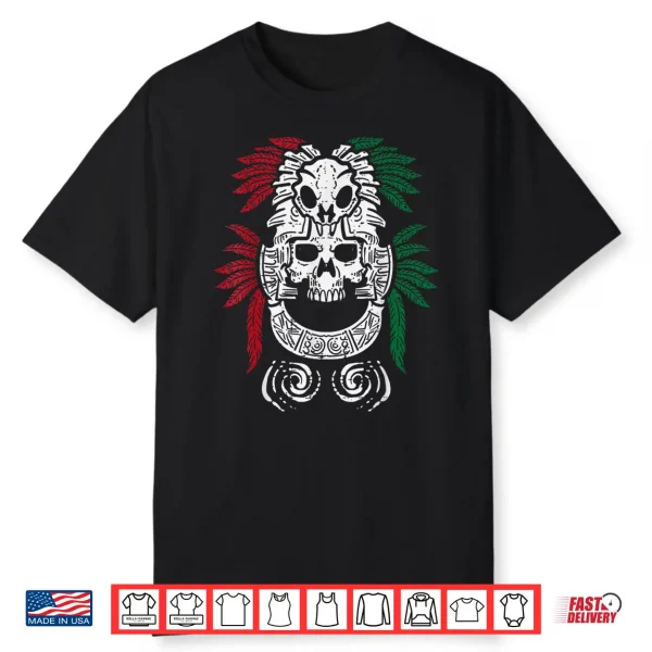 Mexican Independence Day Aztec Skull Mexico Men Women Kids Shirt