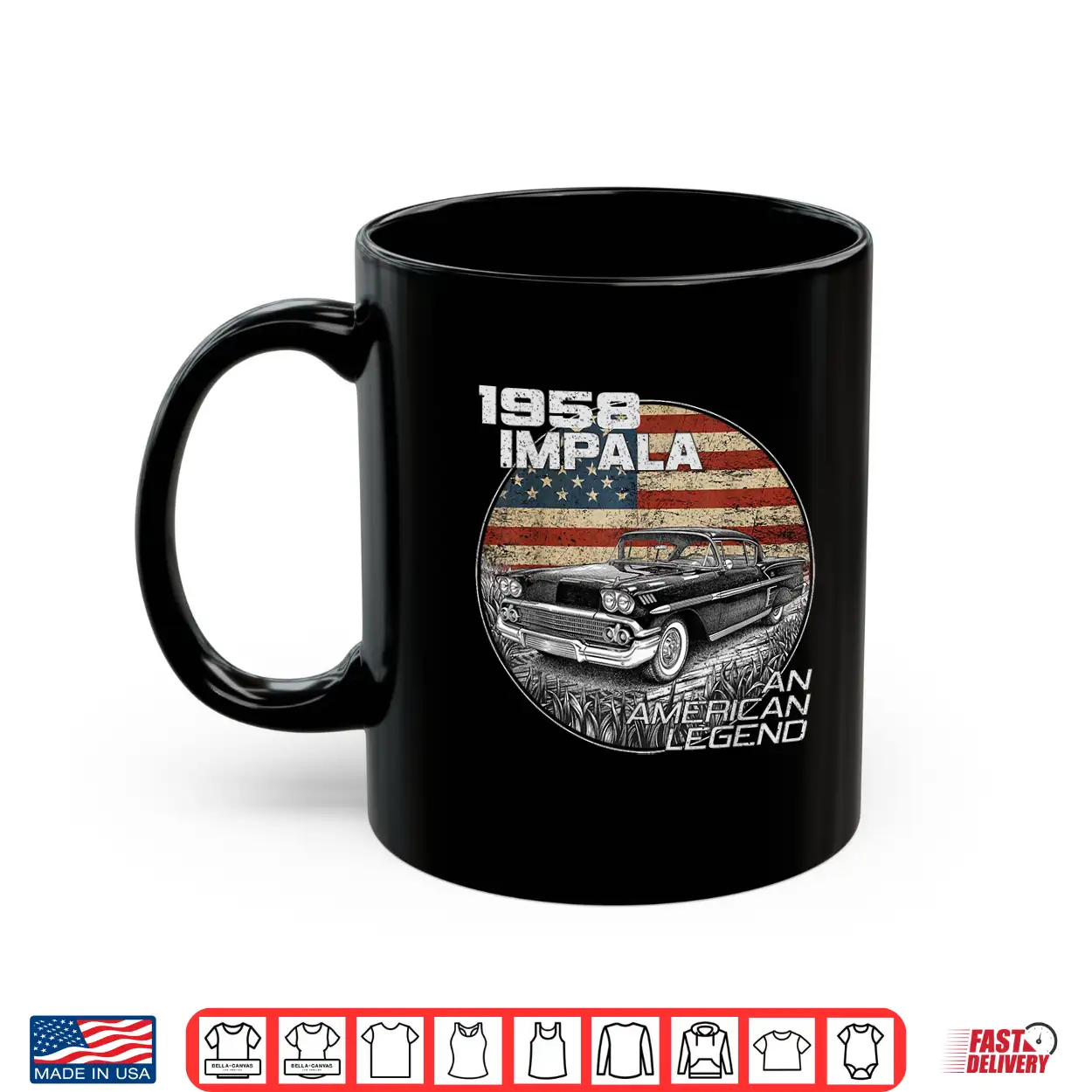 1958 58 Impala Old School Muscle Car American Flag Shirt 1958 58 Impala Old School Muscle Car American Flag Shirt