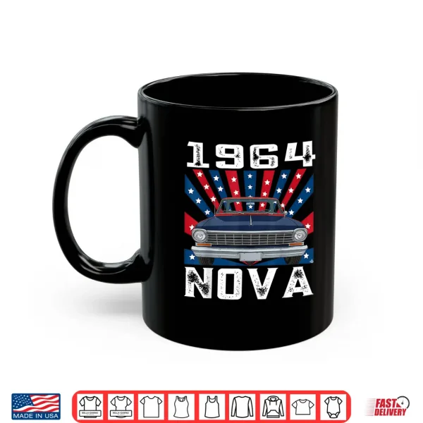 Mug 1964 64 Nova Silhouette Muscle Car American Flag Shirt