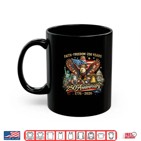 Mug 250 Years of Freedom Vintage American Flag Eagle Shirt