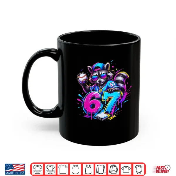 Mug 67 Funny Dabbing Raccoon Baseball Dripping Ice Cream Meme Shirt