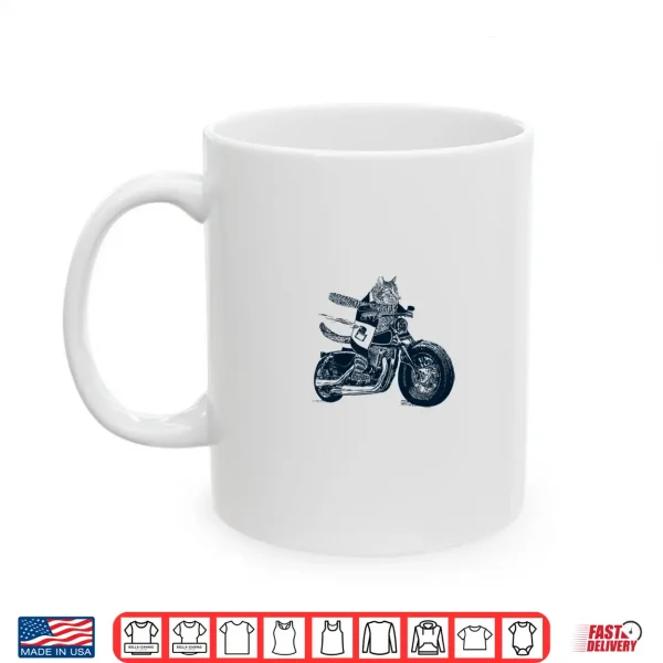 Mug AWESOME CONVERSATIONS Cat on Motorcycle Shirt