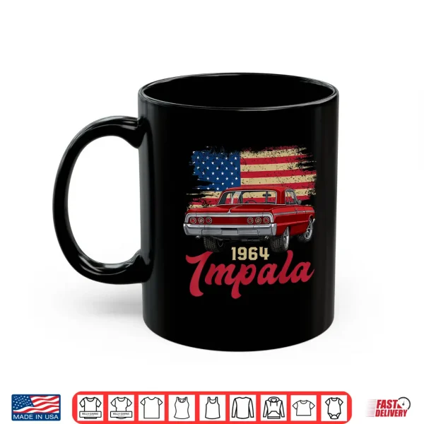 Mug American Flag Sixty Four Impala Old School Muscle Car Shirt