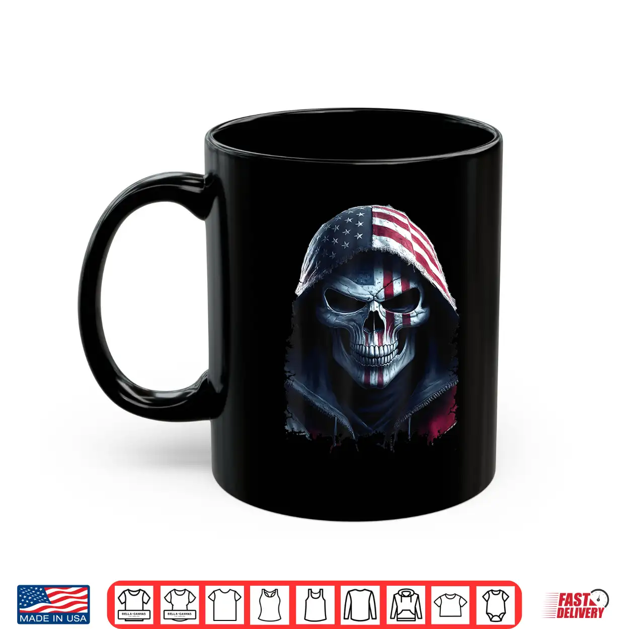 American Flag Skull Art Grim Reaper With Usa Flag Hood Shirt American Flag Skull Art Grim Reaper With Usa Flag Hood Shirt