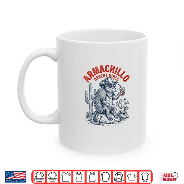 Mug Armachillo Desert Vibes Cowboy with Bandana and Drink Shirt