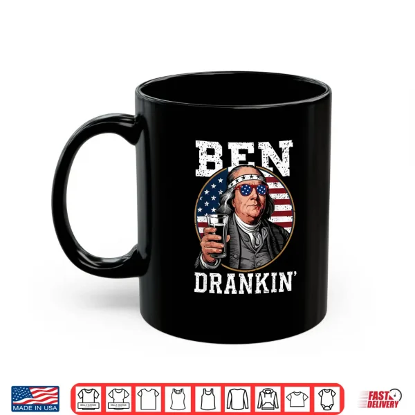Mug Ben Drankin 4th of July USA Flag Ben Drankin Shirt