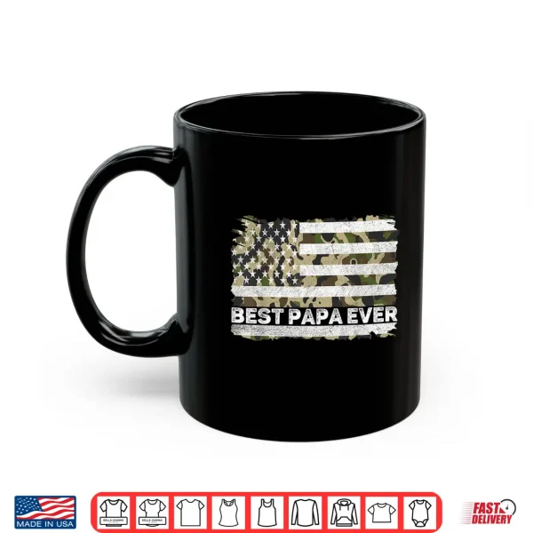 Best Papa Ever Men Grandpa Camo American Flag Fathers Day Shirt 3 Mug Best Papa Ever Men Grandpa Camo American Flag Fathers Day Shirt