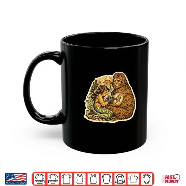 Bigfoot Mermaid Tattoo Funny Cryptid Art Graphic Shirt 3 Mug Bigfoot Mermaid Tattoo Funny Cryptid Art Graphic Shirt