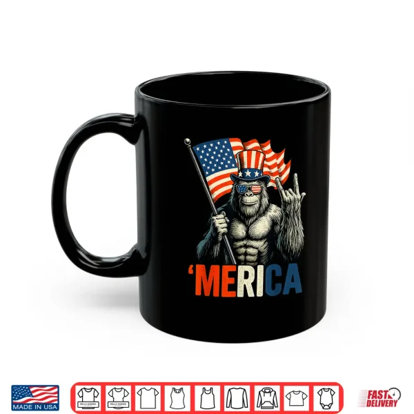 Bigfoot Rock & Roll 'Merica Usa American Flag 4Th Of July Shirt 3 Mug Bigfoot Rock Roll Merica USA American Flag 4th of July Shirt
