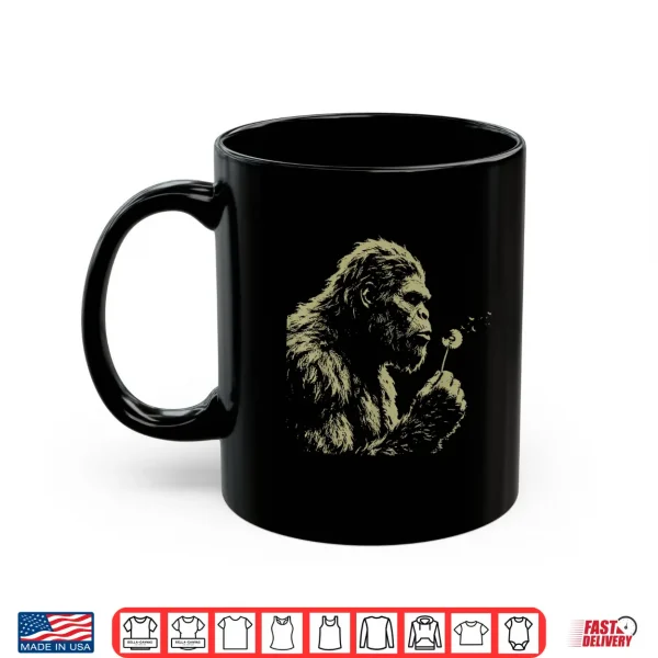 Mug Blowing Wishes Funny Bigfoot Blowing Dandelion Vintage Art Shirt