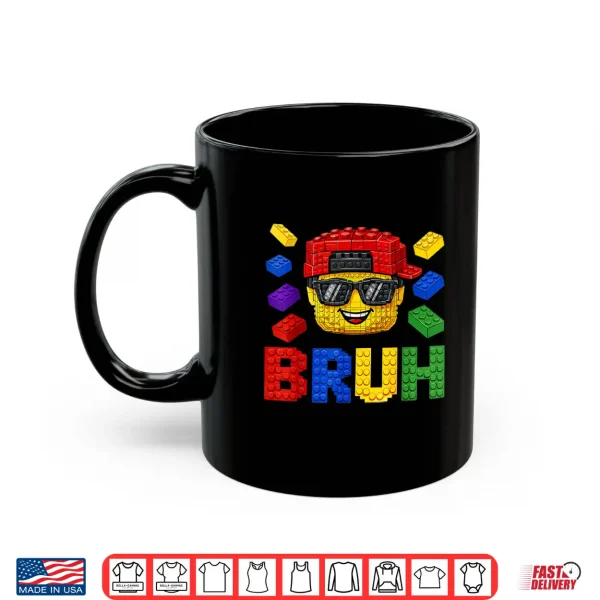 Mug Bruh Building Blocks Bricks Boy Funny Smile Face Boys Kids Shirt