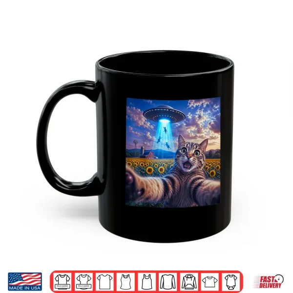 Mug Cat Selfie with Alien UFO Funny Cat Gifts for Men Women Kid Shirt