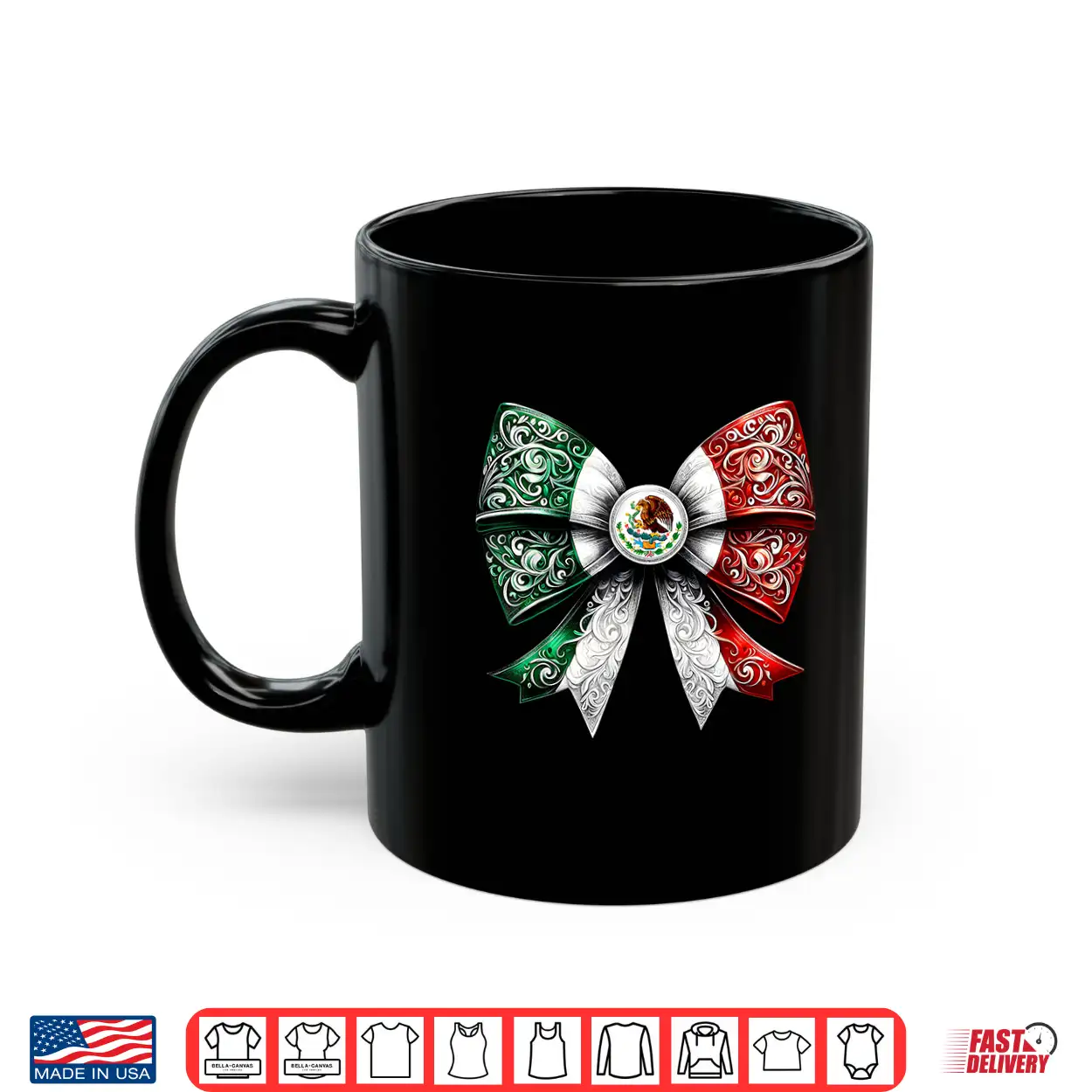 Coquette Ribbon Bow Mexican Flag Festive Latino Pride Shirt Coquette Ribbon Bow Mexican Flag Festive Latino Pride Shirt