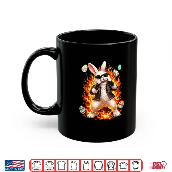 Mug Easter Bunny Playing Harmonica Instrument Chocolate Eggs Shirt