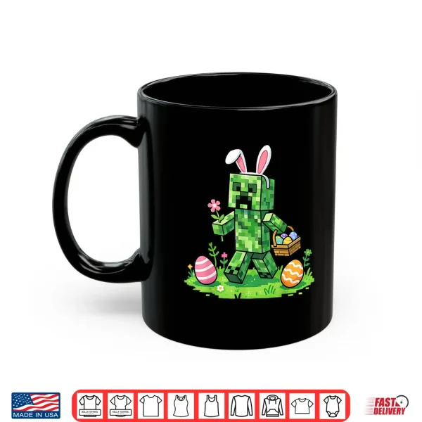 Mug Easter Pixel Gaming Bunny Egg Hunting Boys Kids Youth Men Shirt
