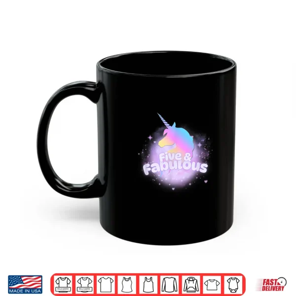 Mug Five and Fabulous Pastel Rainbow Mystical Unicorn Birthday Shirt