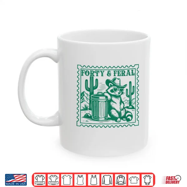 Mug Forty Feral 1986 Raccoon 40th Birthday Fortieth Shirt