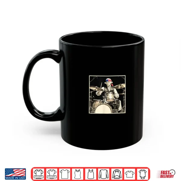 Mug George Washington Playing Drums Funny Historical Rocker Shirt