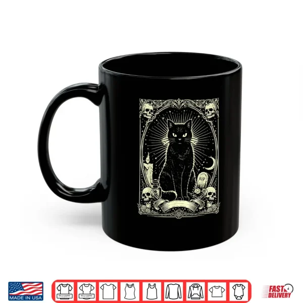Mug Gothic Black Cat Vintage Design Shirt