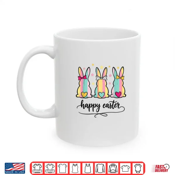 Mug Happy Easter Cute Bunny Trio Christian Easter Spring Shirt