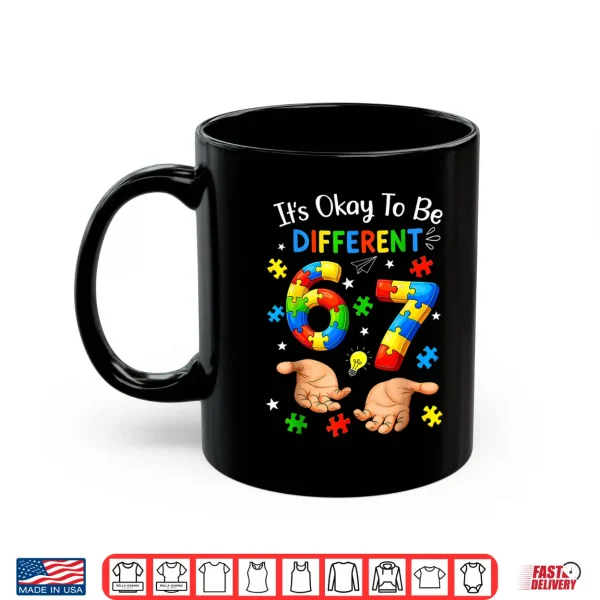 Mug Its Okay to Be Different 67 Hand Signs Autism Awareness Kid Shirt