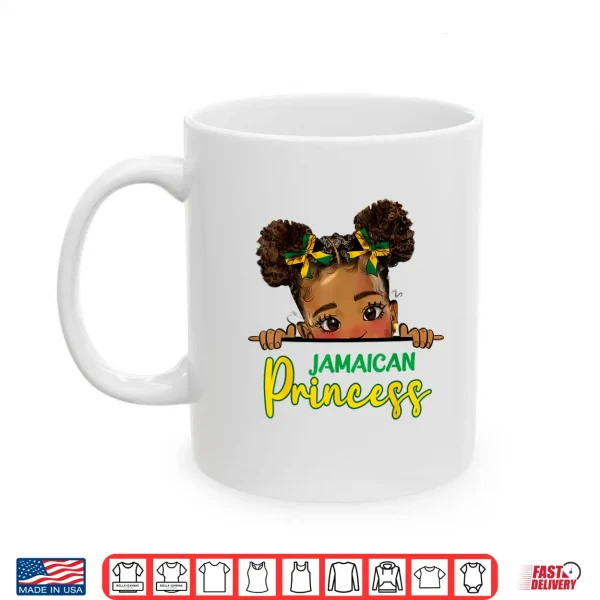Jamaican Princess Messy Bun Girl Kids Toddlers Jamaica Flag Shirt 3 Mug Jamaican Princess Messy Bun Girl Kids Toddlers Jamaica Flag Shirt