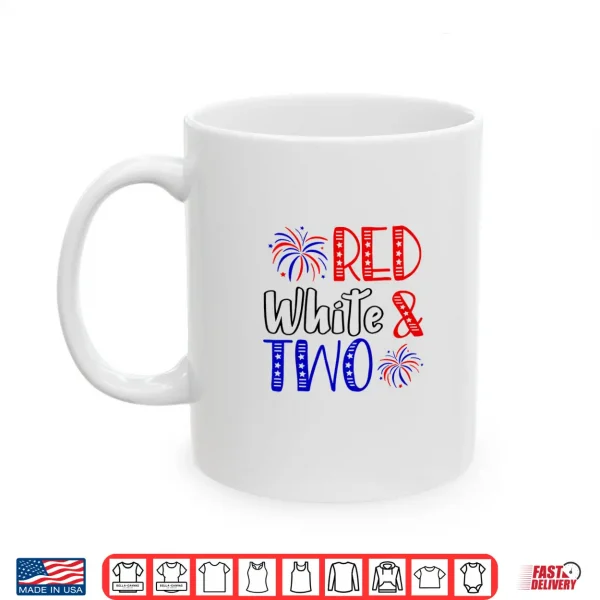 Mug Kids Red White Two 2nd Birthday 4th Of July Independence Day Shirt