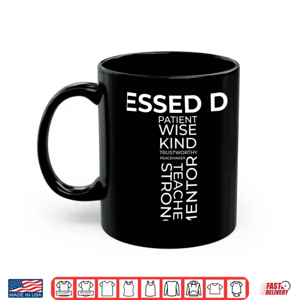 Mug Mens Christian Blessed Dad Cross Fathers Day Shirt