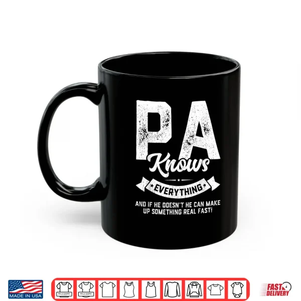 Mug Mens Pa Knows Everything Shirt 60th Gift Funny Fathers Day Shirt