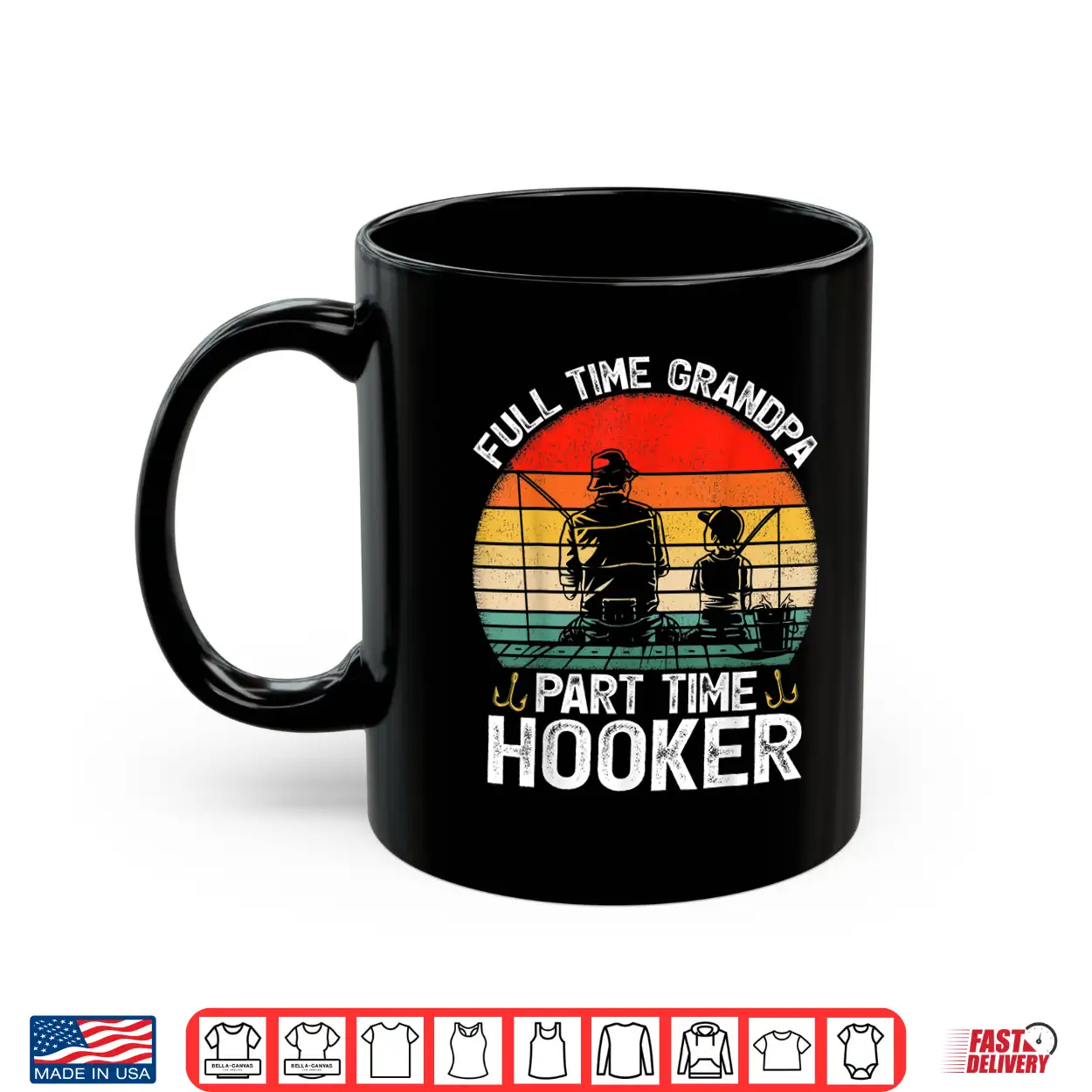 Mens Retro Full Time Grandpa Part Time Hooker Fathers Day Fishing Shirt Mens Retro Full Time Grandpa Part Time Hooker Fathers Day Fishing Shirt