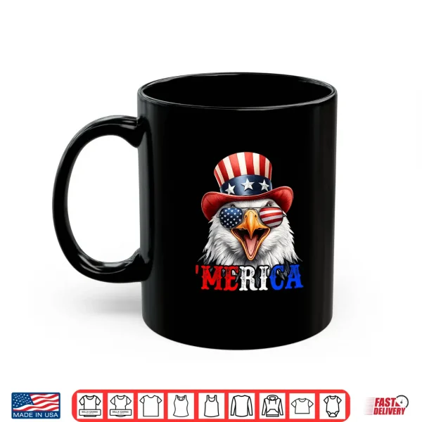 Mug Merica Bald Eagle Patriotic 4th of July Funny Bird Men Women Shirt