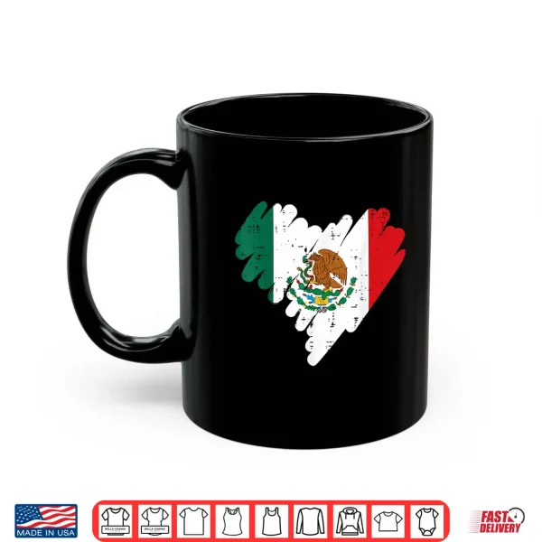 Mug Mexico Flag Heart Mexican Independence Day Women Girls Kids Shirt