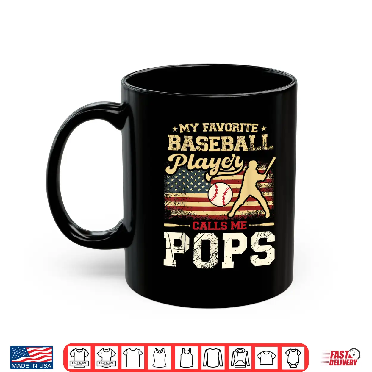My Favorite Baseball Player Calls Me Pops Us Flag Shirt My Favorite Baseball Player Calls Me Pops Us Flag Shirt