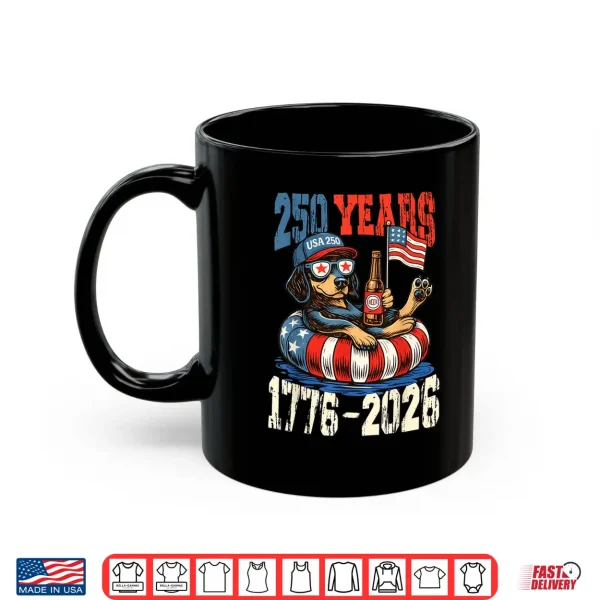 Mug Patriotic Dog Dachshund 250th Anniversary 4th of July Retro Shirt