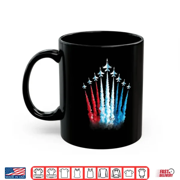 Mug Red White Blue American US Flag Fighter Jet 4th Of July Boys Shirt