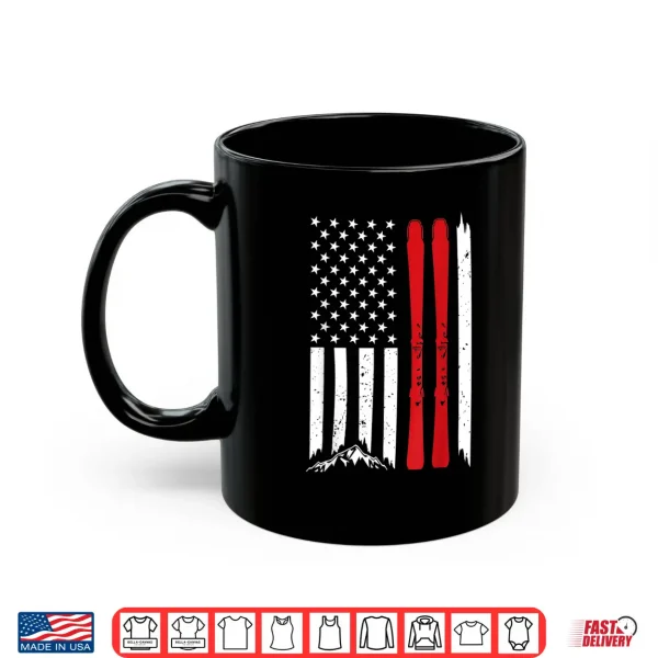 Mug Ski American Flag Skiing US Patriotic Skier 4th Of July Gift Shirt