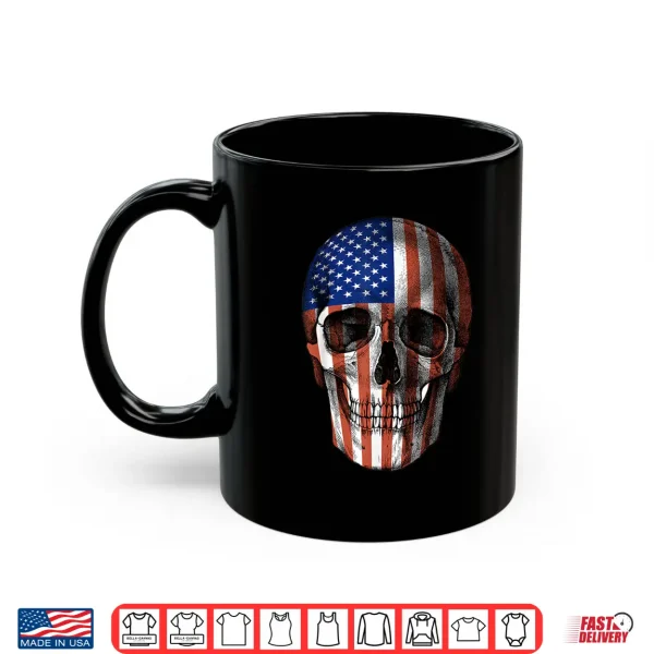 Mug Sugar Skull American Flag 4th Of July Independence Day Shirt