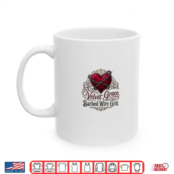 Velvet Grace Barbed Wire Grit Premium Tri Blend Shirt 3 Mug Velvet Grace Barbed Wire Grit Premium Tri Blend Shirt