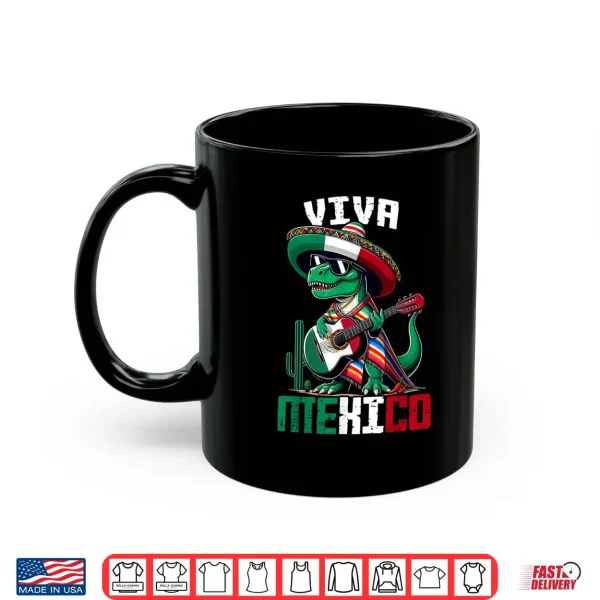 Mug Viva Mexico Shirts Kids Boys Toddler Funny Dinosaur Guitar Shirt