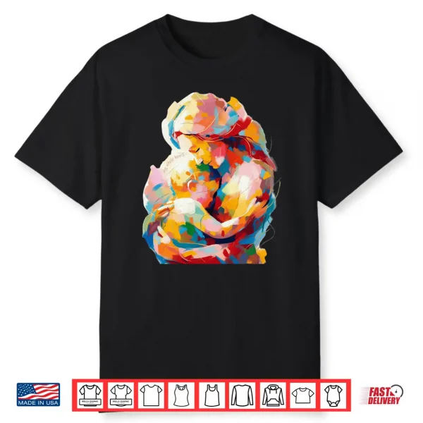 My Whole Heart Colorful Mother And Baby Abstract Art Print Shirt