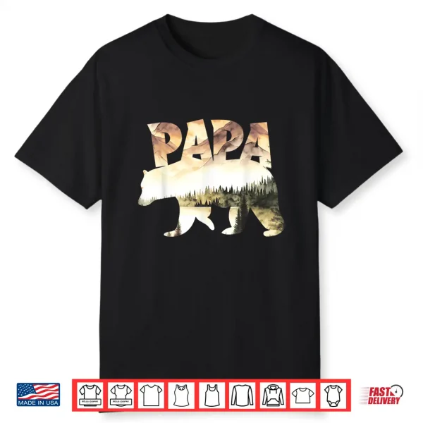 Papa Bear Forest Lake Mountain Scene Outdoors Father’S Day Shirt
