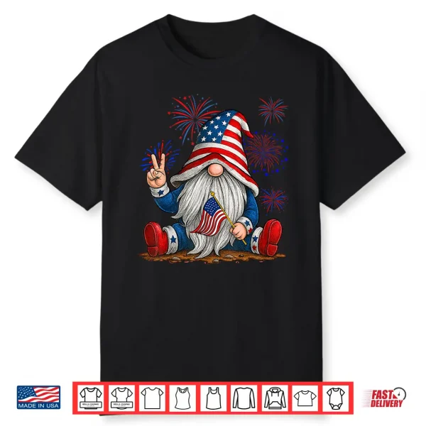 Patriotic Gnomes 4Th Of July Funny Gnome Usa American Flag Shirt