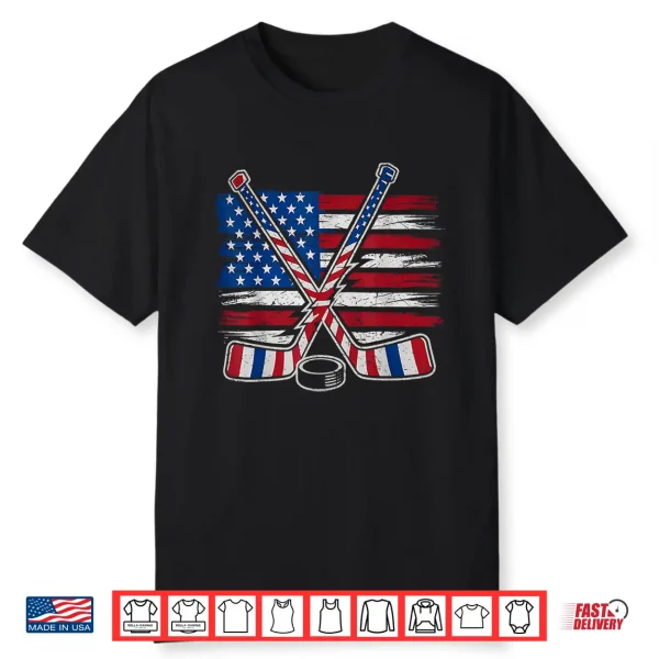 Patriotic Ice Hockey 4Th Of July Usa Independence Day Shirt