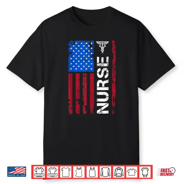 Patriotic Nurse 4Th Of July American Flag Independence Day Shirt